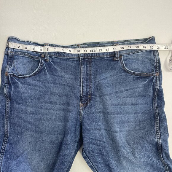 Wrangler Retro Jeans Men's 40x32 Blue Denim Slim Straight Medium Wash Stretch - Picture 8 of 15